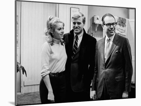 Actors Jane Fonda and Robert Redford with Gulf and Western Ceo Charles Bluhdorn-null-Mounted Premium Photographic Print