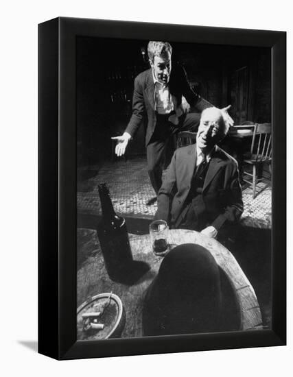 Actors Jason Robards Jr. and Farrell Pelly in a Scene from the Play The Iceman Cometh-Gjon Mili-Framed Premier Image Canvas