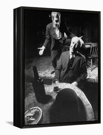 Actors Jason Robards Jr. and Farrell Pelly in a Scene from the Play The Iceman Cometh-Gjon Mili-Framed Premier Image Canvas