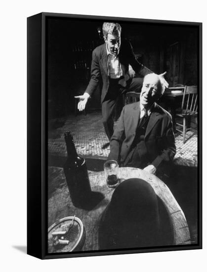 Actors Jason Robards Jr. and Farrell Pelly in a Scene from the Play The Iceman Cometh-Gjon Mili-Framed Premier Image Canvas