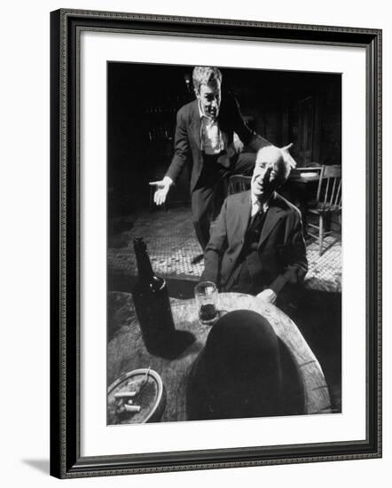 Actors Jason Robards Jr. and Farrell Pelly in a Scene from the Play The Iceman Cometh-Gjon Mili-Framed Premium Photographic Print