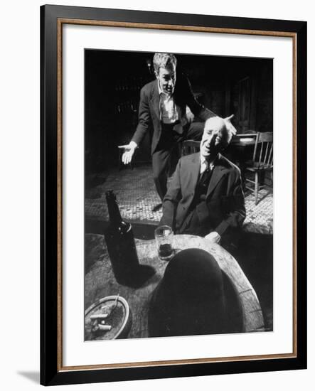 Actors Jason Robards Jr. and Farrell Pelly in a Scene from the Play The Iceman Cometh-Gjon Mili-Framed Premium Photographic Print