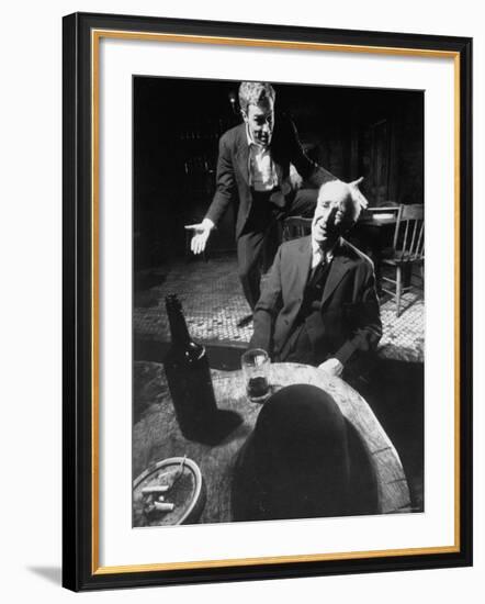 Actors Jason Robards Jr. and Farrell Pelly in a Scene from the Play The Iceman Cometh-Gjon Mili-Framed Premium Photographic Print