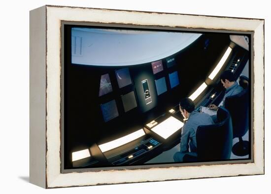 Actors Keir Dullea and Gray Lockwood Sitting at Console in Scene of "2001: A Space Odyssey"-Dmitri Kessel-Framed Premier Image Canvas