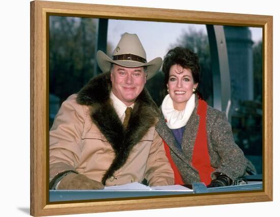 Actors Larry Hagman and Linda Gray-David Mcgough-Framed Premier Image Canvas