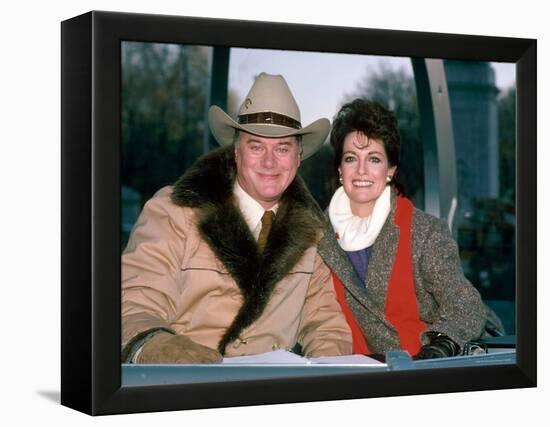 Actors Larry Hagman and Linda Gray-David Mcgough-Framed Premier Image Canvas