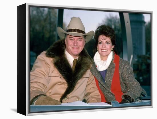 Actors Larry Hagman and Linda Gray-David Mcgough-Framed Premier Image Canvas