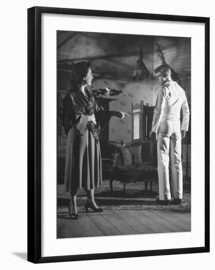 Actors Maureen Stapleton and Don Murray, Starring in "The Rose Tattoo"-null-Framed Premium Photographic Print