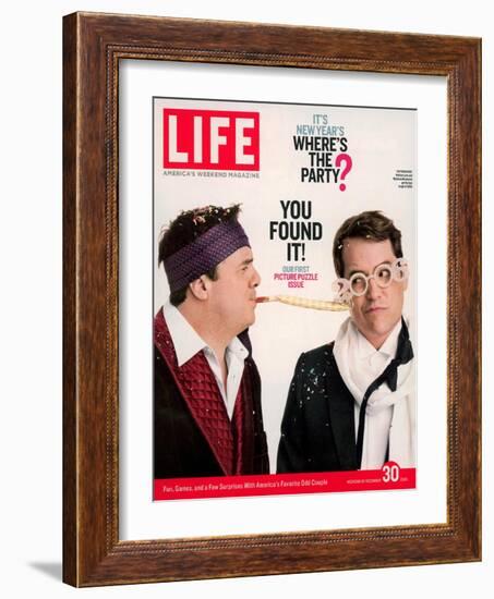 Actors Nathan Lane and Matthew Broderick Getting the Last Laugh of 2005, December 30, 2005-George Lange-Framed Photographic Print