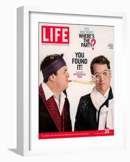 Actors Nathan Lane and Matthew Broderick Getting the Last Laugh of 2005, December 30, 2005-George Lange-Framed Photographic Print