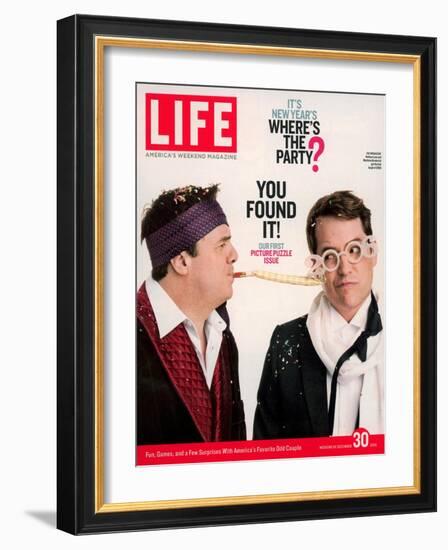 Actors Nathan Lane and Matthew Broderick Getting the Last Laugh of 2005, December 30, 2005-George Lange-Framed Photographic Print