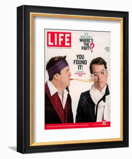 Actors Nathan Lane and Matthew Broderick Getting the Last Laugh of 2005, December 30, 2005-George Lange-Framed Photographic Print