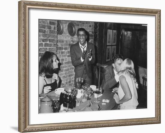 Actors Sammy Davis Jr. and Richard Burton and May Britt-Leonard Mccombe-Framed Premium Photographic Print