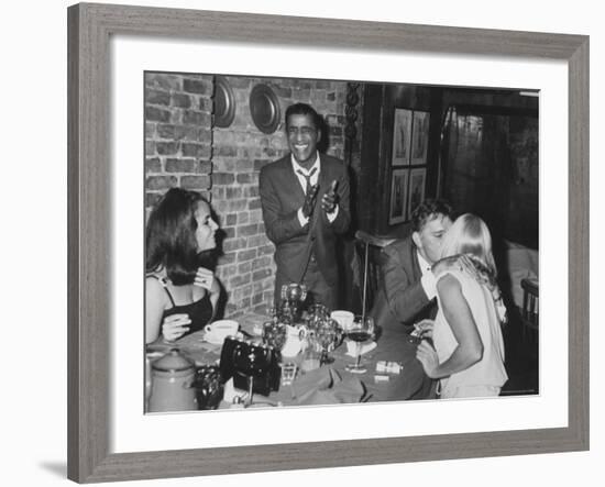 Actors Sammy Davis Jr. and Richard Burton and May Britt-Leonard Mccombe-Framed Premium Photographic Print