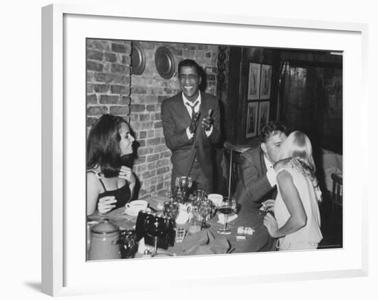 Actors Sammy Davis Jr. and Richard Burton and May Britt-Leonard Mccombe-Framed Premium Photographic Print