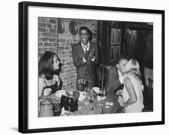 Actors Sammy Davis Jr. and Richard Burton and May Britt-Leonard Mccombe-Framed Premium Photographic Print