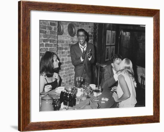 Actors Sammy Davis Jr. and Richard Burton and May Britt-Leonard Mccombe-Framed Premium Photographic Print