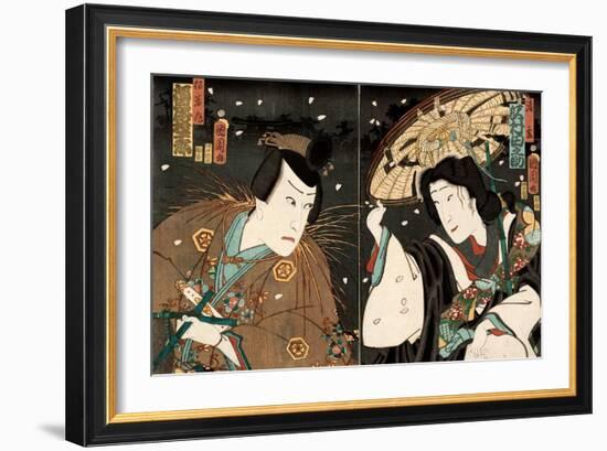 Actors Sawamura Tanosuke as Seigen and Kawarazaki Gonjuro as Matsuwakamaru-Kunichika toyohara-Framed Giclee Print