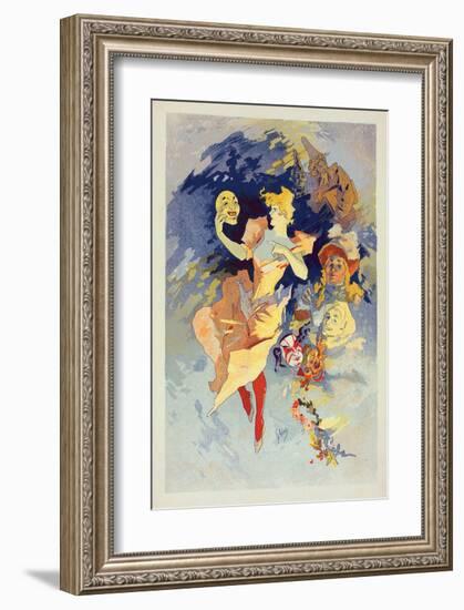 Actors with Masks-Cheret-Framed Art Print