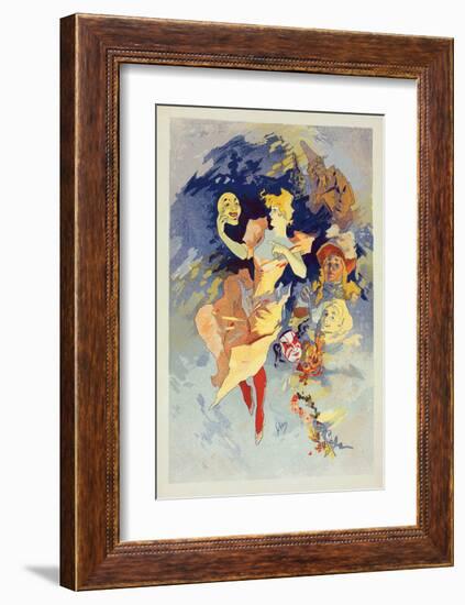 Actors with Masks-Cheret-Framed Art Print