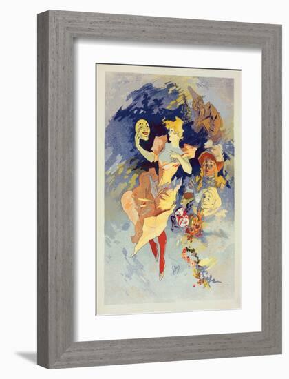 Actors with Masks-Cheret-Framed Art Print