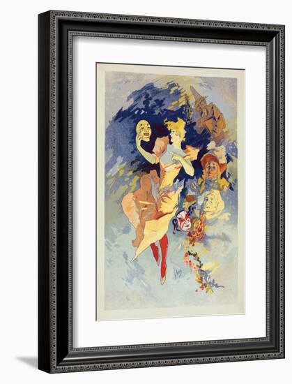 Actors with Masks-Cheret-Framed Art Print