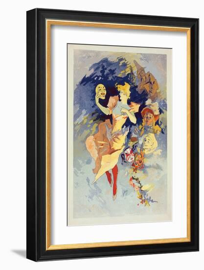 Actors with Masks-Cheret-Framed Art Print