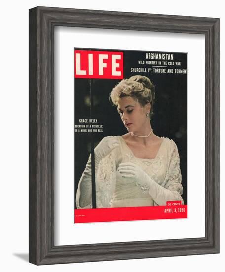 Actress and Princess of Monaco, Grace Kelly, April 9, 1956-Peter Stackpole-Framed Photographic Print