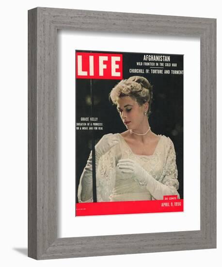 Actress and Princess of Monaco, Grace Kelly, April 9, 1956-Peter Stackpole-Framed Photographic Print