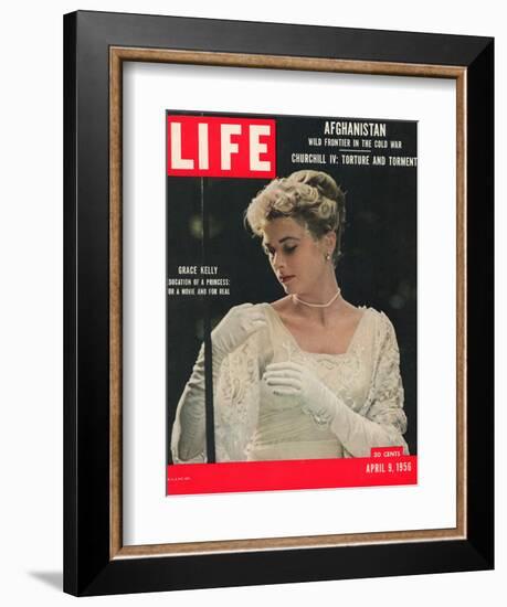 Actress and Princess of Monaco, Grace Kelly, April 9, 1956-Peter Stackpole-Framed Photographic Print