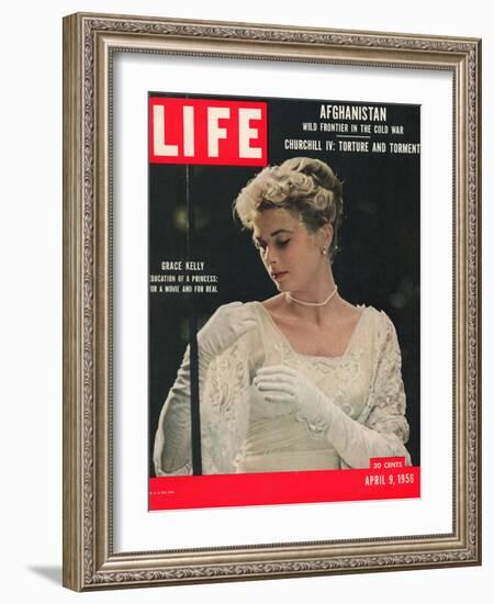 Actress and Princess of Monaco, Grace Kelly, April 9, 1956-Peter Stackpole-Framed Photographic Print