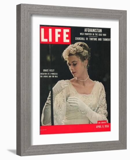 Actress and Princess of Monaco, Grace Kelly, April 9, 1956-Peter Stackpole-Framed Photographic Print