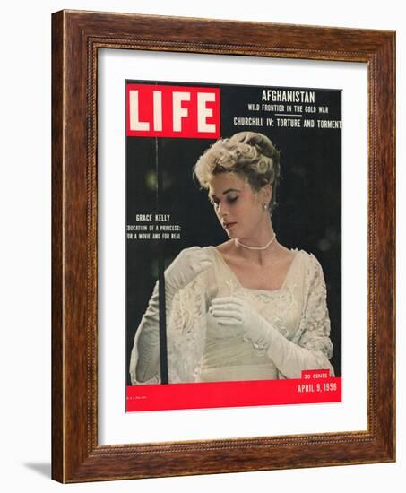 Actress and Princess of Monaco, Grace Kelly, April 9, 1956-Peter Stackpole-Framed Photographic Print