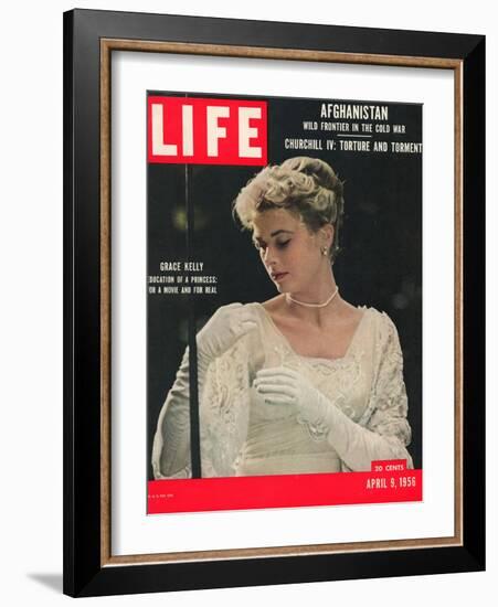 Actress and Princess of Monaco, Grace Kelly, April 9, 1956-Peter Stackpole-Framed Photographic Print