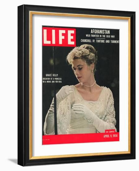 Actress and Princess of Monaco, Grace Kelly, April 9, 1956-Peter Stackpole-Framed Photographic Print