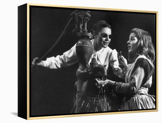 Actress Anne Bancroft and Patty Duke in Miracle Worker, a Play About Hellen Keller-Nina Leen-Framed Premier Image Canvas