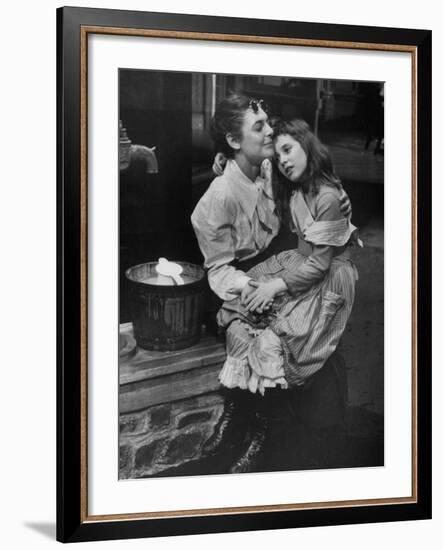 Actress Anne Bancroft and Patty Duke in Miracle Worker, a Play About Hellen Keller-Nina Leen-Framed Premium Photographic Print