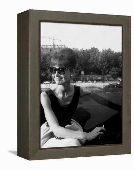 Actress Audrey Hepburn on the Set Film Paris "Paris When it Sizzles" 13 July 1962-null-Framed Stretched Canvas