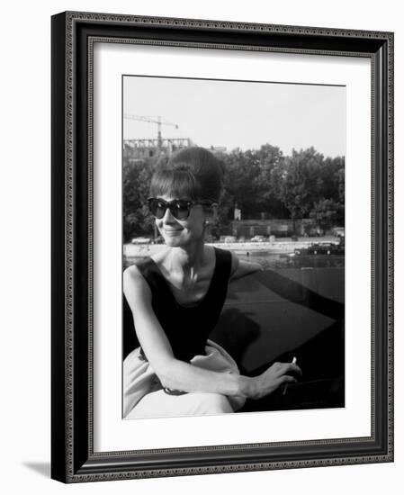 Actress Audrey Hepburn on the Set Film Paris "Paris When it Sizzles" 13 July 1962-null-Framed Photo