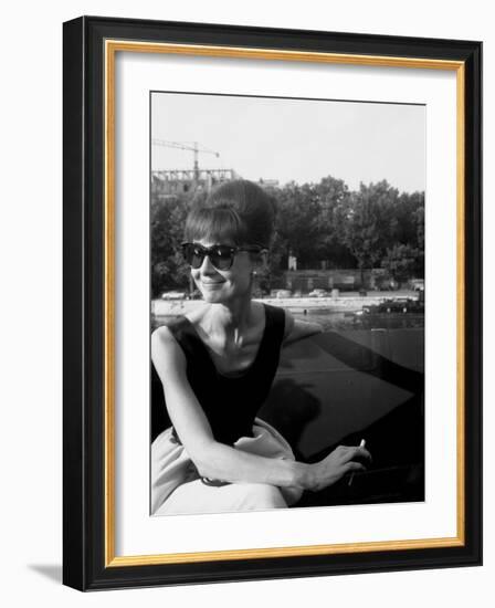 Actress Audrey Hepburn on the Set Film Paris "Paris When it Sizzles" 13 July 1962-null-Framed Photo