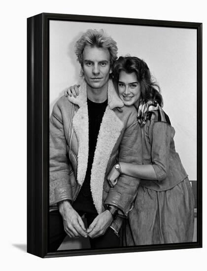 Actress Brooke Shields and Musician Sting-null-Framed Premier Image Canvas