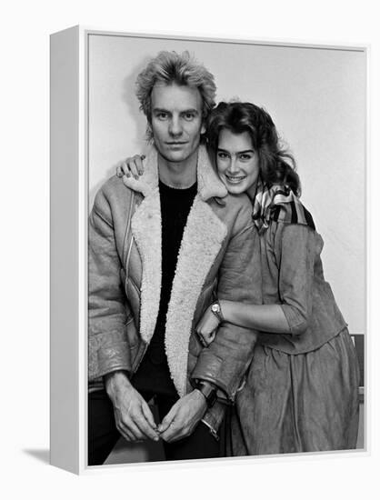 Actress Brooke Shields and Musician Sting-null-Framed Premier Image Canvas
