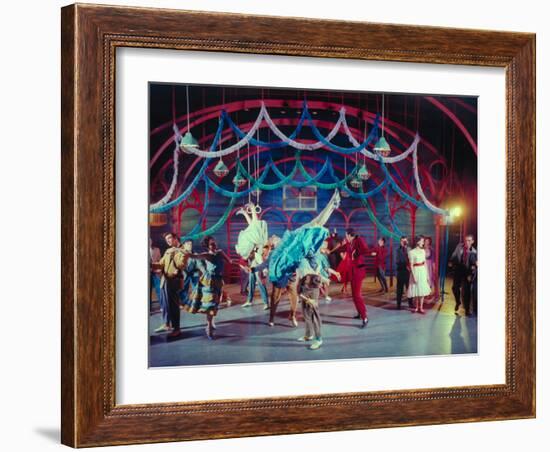 Actress Carol Lawrence Et Al in Dance Scene from Broadway Musical "West Side Story"-Hank Walker-Framed Photographic Print