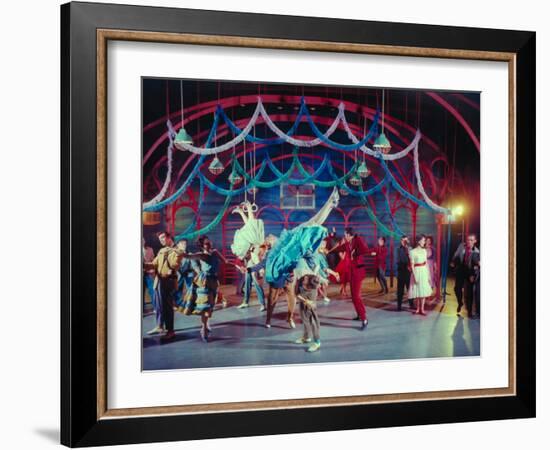 Actress Carol Lawrence Et Al in Dance Scene from Broadway Musical "West Side Story"-Hank Walker-Framed Photographic Print