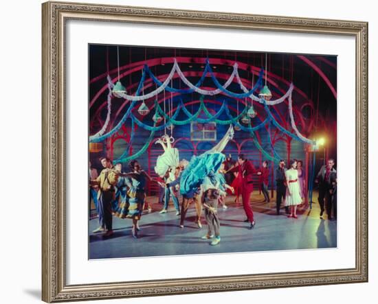 Actress Carol Lawrence Et Al in Dance Scene from Broadway Musical "West Side Story"-Hank Walker-Framed Photographic Print