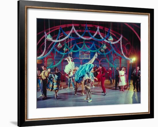 Actress Carol Lawrence Et Al in Dance Scene from Broadway Musical "West Side Story"-Hank Walker-Framed Photographic Print