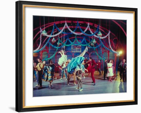 Actress Carol Lawrence Et Al in Dance Scene from Broadway Musical "West Side Story"-Hank Walker-Framed Photographic Print