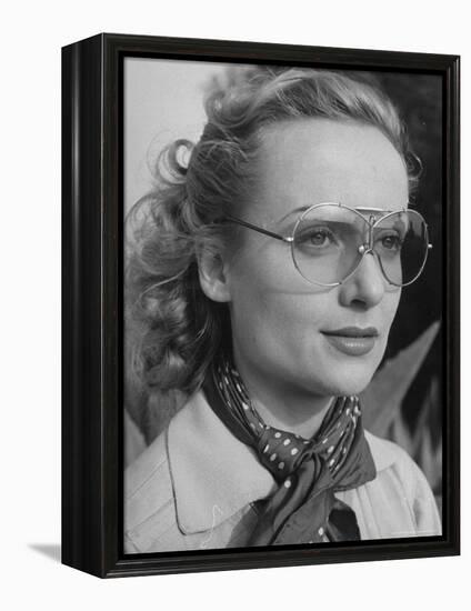 Actress Carol Lombard Wearing Sunglasses for Skeet Shooting at Gun Club-Alfred Eisenstaedt-Framed Premier Image Canvas