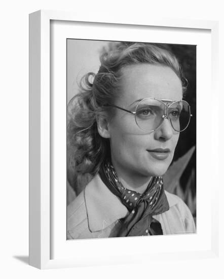 Actress Carol Lombard Wearing Sunglasses for Skeet Shooting at Gun Club-Alfred Eisenstaedt-Framed Premium Photographic Print