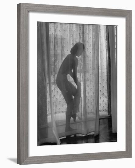 Actress Cyd Charisse in a Scene from the Movie, "Silk Stockings"-Allan Grant-Framed Premium Photographic Print